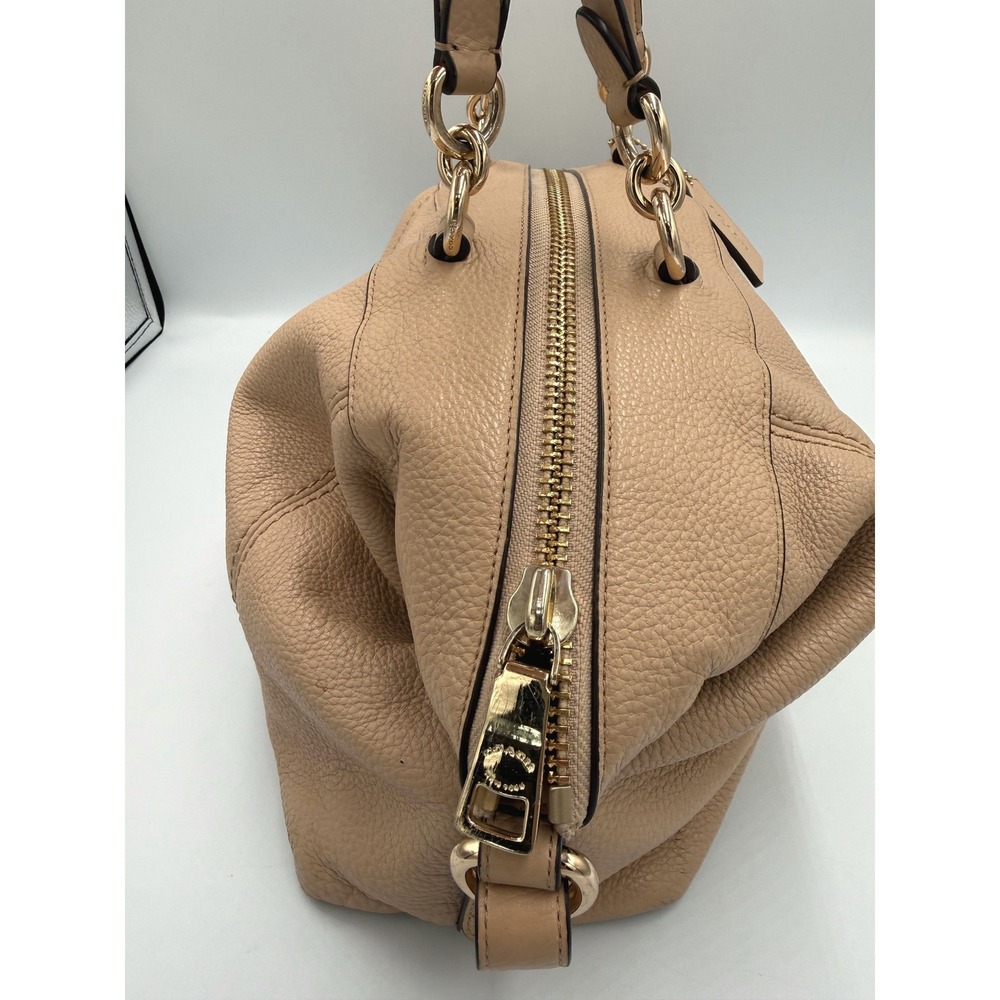 Coach Lenox Satchel F59325 Beechwood Pebble Leather Gold Hardware Handbag - Picture 8 of 16